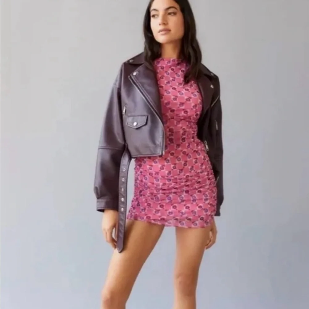 Urban Outfitters Mini Dress with Ruched Sides—Pink & Purple - Picture 8 of 8